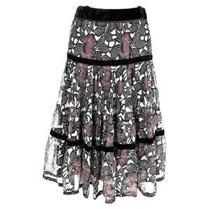 Antonio Marras Floral-Print Midi Tiered Skirt in Multicolor Silk